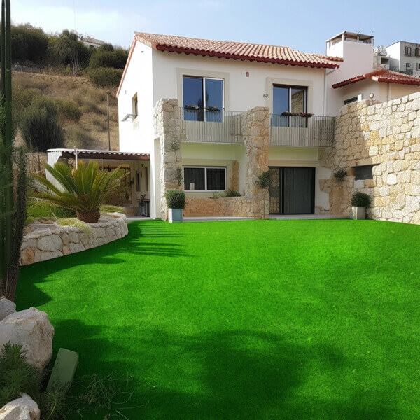 דשא סינטטי בגינה בחיפה