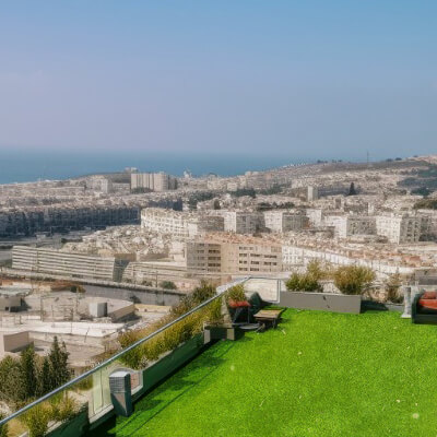 דשא סינטטי בגג בחיפה